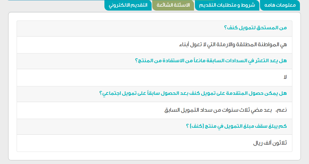 شروط قرض كنف للمطلقات